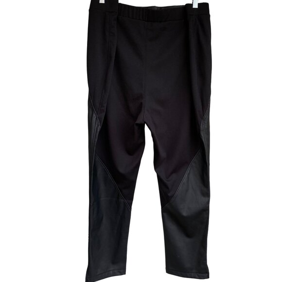 Pamela McCoy Faux Tapered Leather Pants Plus Size 3X Pull On PU Black Slits NWT - Picture 2 of 8